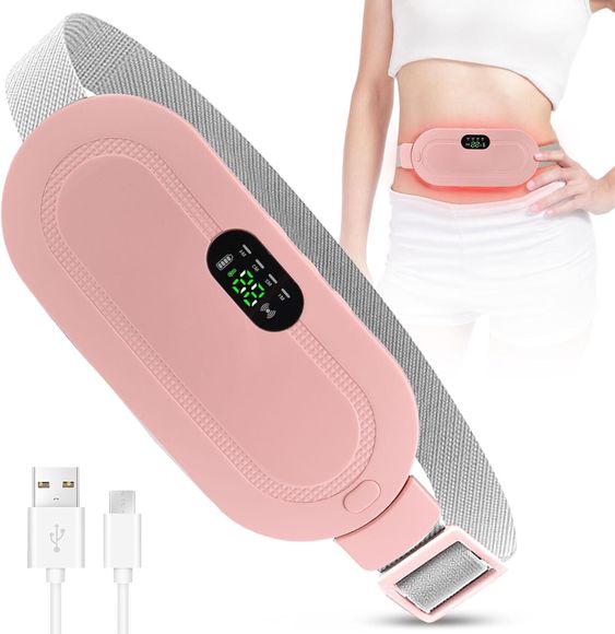 Heating Pad Women Period Pain Cramp Relief Belt Portable Menstrual Heating Pad With 3 Heat Levels And 4 Modes Electric Belt Massage (Random Color)